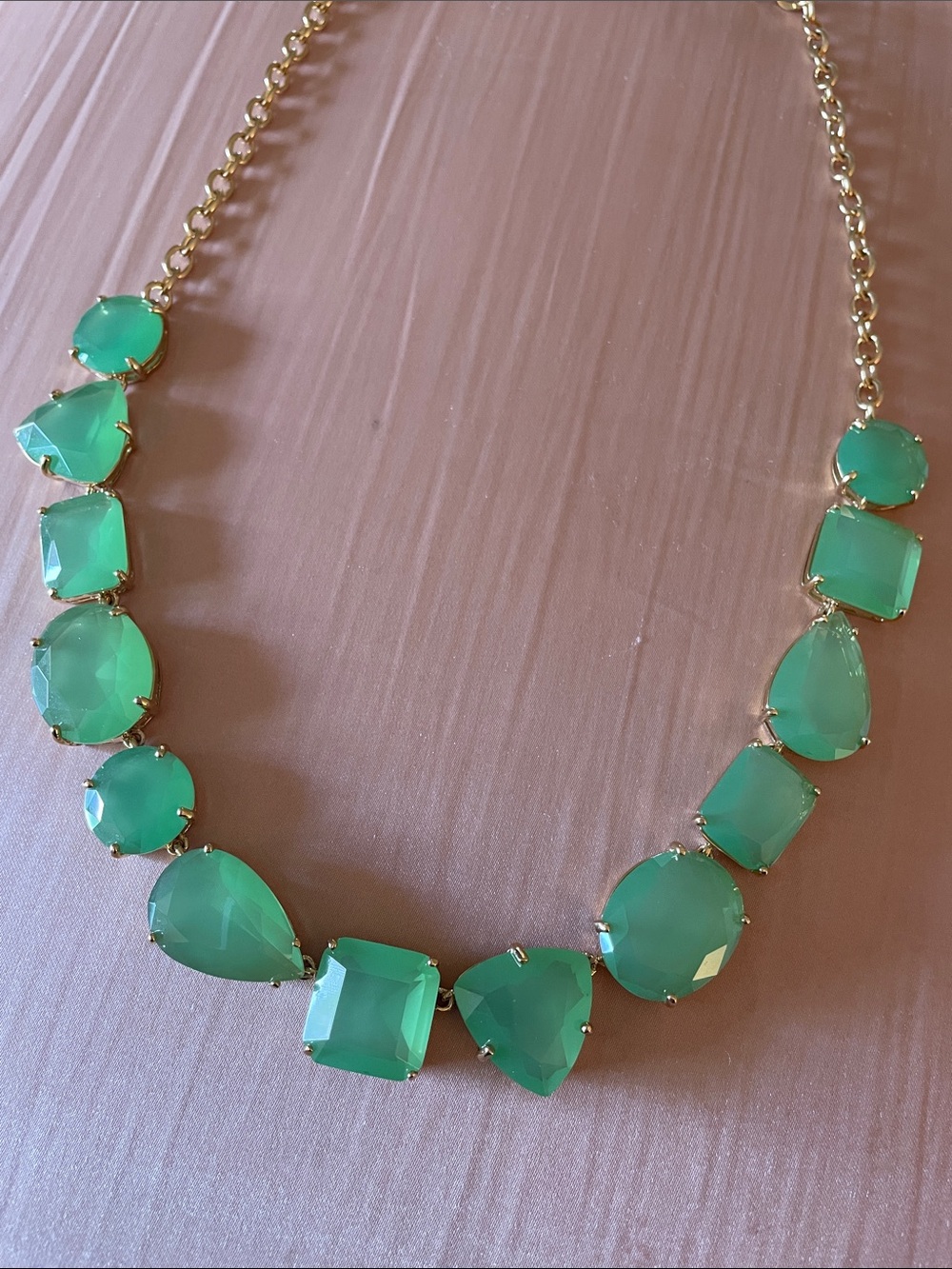 AUTHENTIC Kate Spade New York VEGAS JEWELS NECKLACE mint green $148 NWT - Picture 9 of 10
